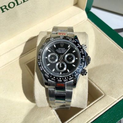 ROLEX Daytona 904L Steel Self-produced Movement Original Bezel Black Watch